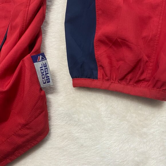 VTG Y2k Majestic Cool Base MILB Portland Sea Dogs Red Windbreaker Jacket XL - Picture 8 of 12